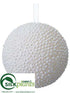 Silk Plants Direct Ball Ornament - Pearl - Pack of 6