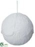 Silk Plants Direct Ball Ornament - White - Pack of 6