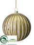 Silk Plants Direct Ball Ornament - Gold Antique - Pack of 6