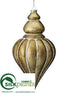 Silk Plants Direct Finial Ornament - Gold Antique - Pack of 12