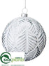 Silk Plants Direct Ball Ornament - Silver - Pack of 12