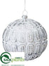 Silk Plants Direct Ball Ornament - Silver - Pack of 6