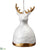 Reindeer Ornament With Bell - White Gold - Pack of 4