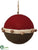 Knit Ball Ornament - Red Green - Pack of 6