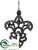 Wood Fleur-De-Lys Ornament - Black - Pack of 6