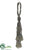 Beaded Tassel Ornament - Silver Antique - Pack of 12