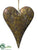 Heart Ornament - Gold Antique - Pack of 12