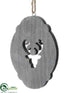 Silk Plants Direct Wood Reindeer Ornament - Brown Gray - Pack of 40