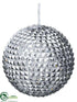 Silk Plants Direct Ball Ornament - Silver Dark - Pack of 12