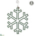 Silk Plants Direct Rhinestone Snowflake Ornament - Jade Silver - Pack of 6