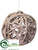 Ball Ornament - Brown Glittered - Pack of 6