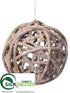 Silk Plants Direct Ball Ornament - Brown Glittered - Pack of 6