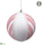 Stripe Lace Ball Ornament - Red White - Pack of 6