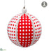 Silk Plants Direct Polka Dot Ball Ornament - Red White - Pack of 2