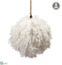 Silk Plants Direct Fur Ball Ornament - White - Pack of 12