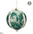 Rhinestone Lace Ball Ornament - Green Beige - Pack of 12