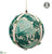 Rhinestone Lace Ball Ornament - Green Beige - Pack of 6