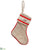 Joy Stocking Ornament - Red Beige - Pack of 12