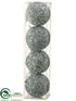 Silk Plants Direct Ball Ornament - Silver Glittered - Pack of 12