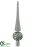 Silk Plants Direct Finial Tree Topper - Silver Glittered - Pack of 12