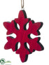 Silk Plants Direct Snowflake Ornament - Red - Pack of 20