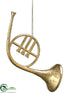 Silk Plants Direct French Horn Ornament - Gold - Pack of 12