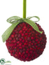 Silk Plants Direct Pod Ball Ornament - Red - Pack of 6