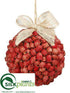 Silk Plants Direct Ball Ornament - Red - Pack of 6