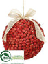 Silk Plants Direct Ball Ornament - Red - Pack of 6
