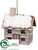 Mansion Ornament - White Brown - Pack of 8