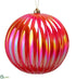 Silk Plants Direct Plastic Ball Ornament - Red - Pack of 1