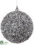 Silk Plants Direct Ball Ornament - Silver - Pack of 8