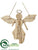 Angel Ornament - Natural Glittered - Pack of 6