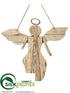 Silk Plants Direct Angel Ornament - Natural Glittered - Pack of 6