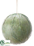 Silk Plants Direct Ball Ornament - Green - Pack of 8