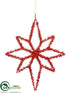 Silk Plants Direct Star Ornament - Red - Pack of 24