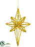 Silk Plants Direct Star Ornament - Gold - Pack of 24