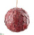 Glittered Leaf Ball Ornament - Red - Pack of 6