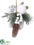 Silk Plants Direct Ornament - White Green - Pack of 12