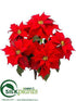 Silk Plants Direct Velvet Poinsettia Bush - Red - Pack of 6