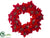 Poinsettia Wreath - Red - Pack of 2