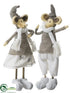 Silk Plants Direct Mr. And Mrs. Mouse - White Beige - Pack of 2