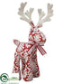 Silk Plants Direct Merry Christmas Reindeer - Red White - Pack of 1