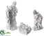 Silk Plants Direct Glitter Joseph, Mary, Baby Jesus - White Antique - Pack of 2