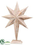 Silk Plants Direct Wood Star - White Whitewashed - Pack of 2