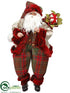 Silk Plants Direct Plaid Santa - Red Green - Pack of 1