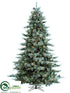 Silk Plants Direct Frosted Glitter Pine Tree - Green Snow - Pack of 1