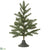 Pine Tree With Stand - Green - Pack of 4