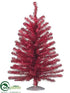 Silk Plants Direct Tinsel Tree - Red - Pack of 12