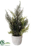 Silk Plants Direct Iced Cedar Tree - Green Ice - Pack of 4